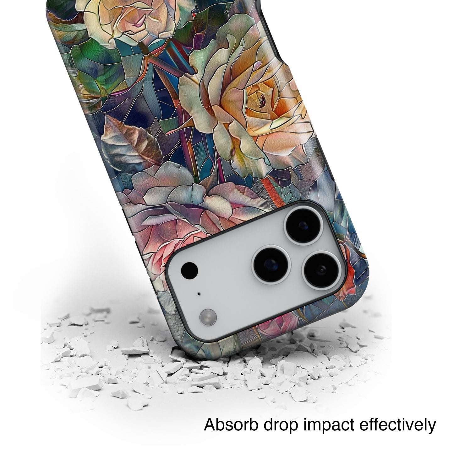 Elegant Roses Stained Glass Design iPhone Case