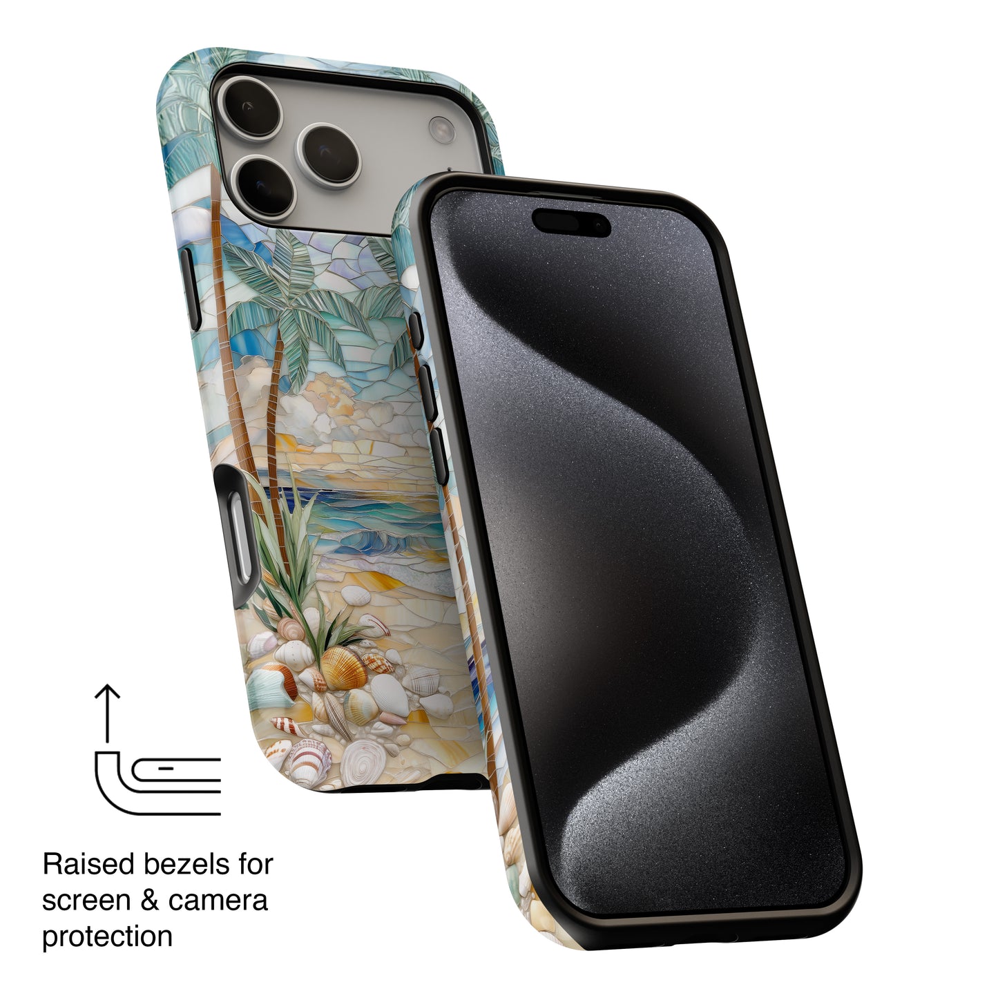 Enchanting Beach Stained Glass Mosaic Design iPhone Case