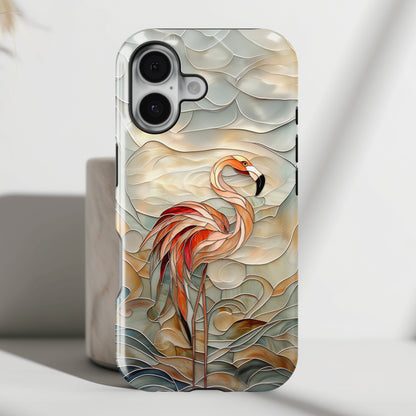Flamingo Stained Glass Design iPhone Case
