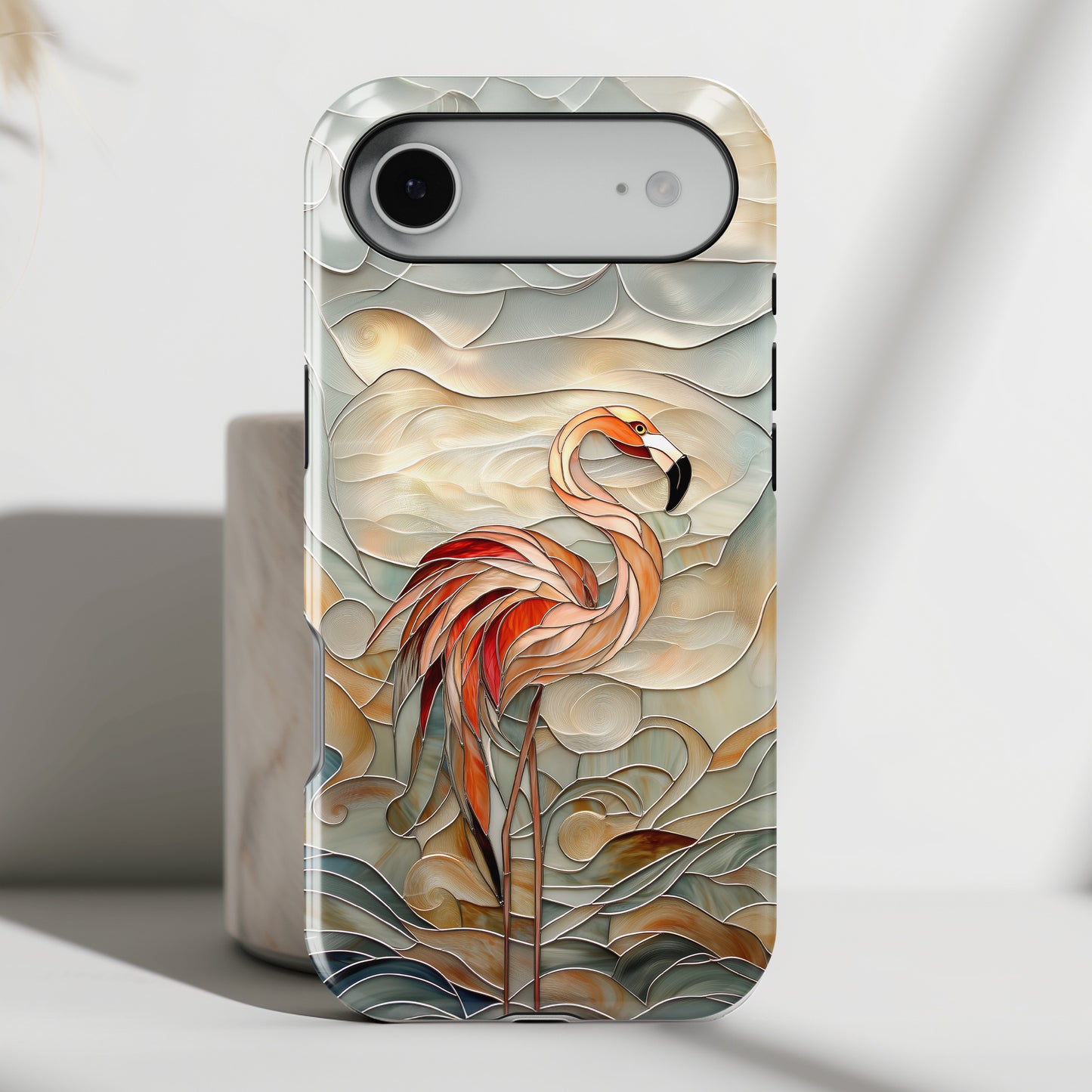 Flamingo Stained Glass Design iPhone Case
