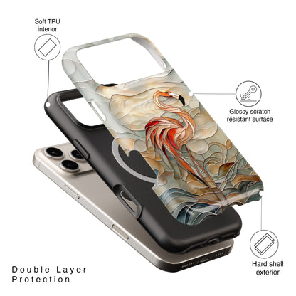 Flamingo Stained Glass Design iPhone Case