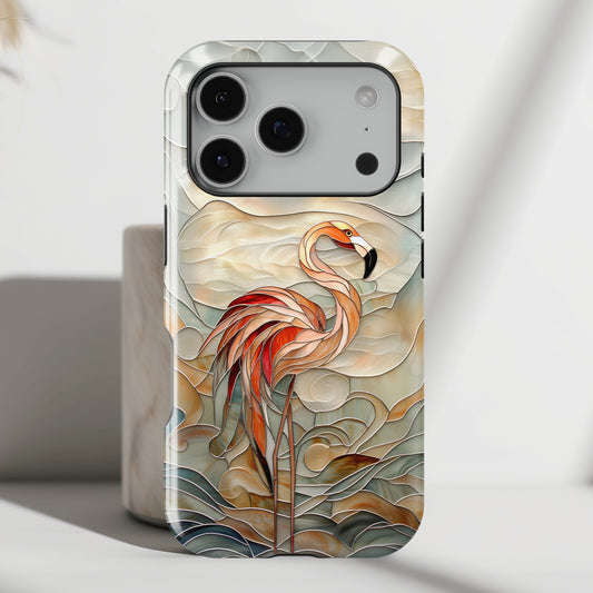 Flamingo Stained Glass Design iPhone Case