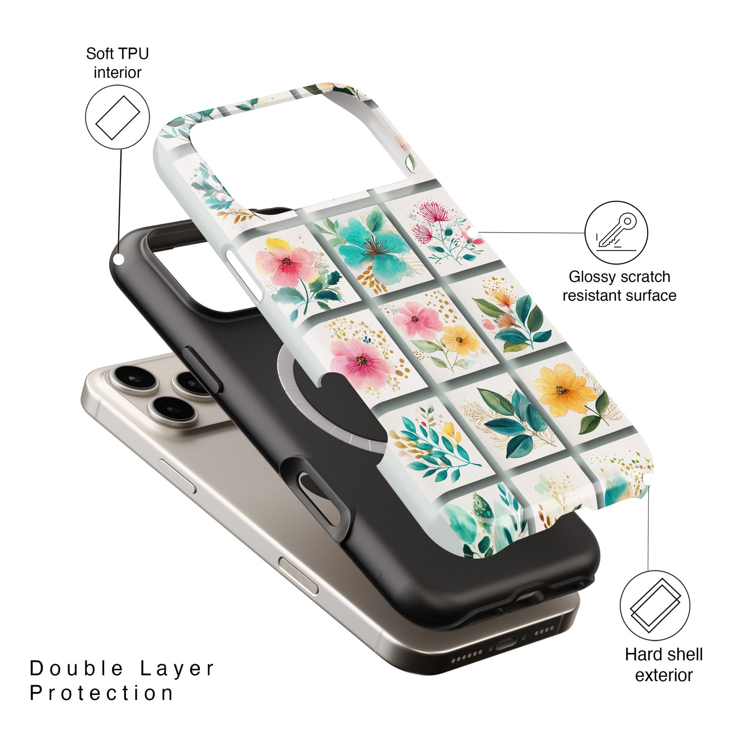 Floral Mosaic Design iPhone Case