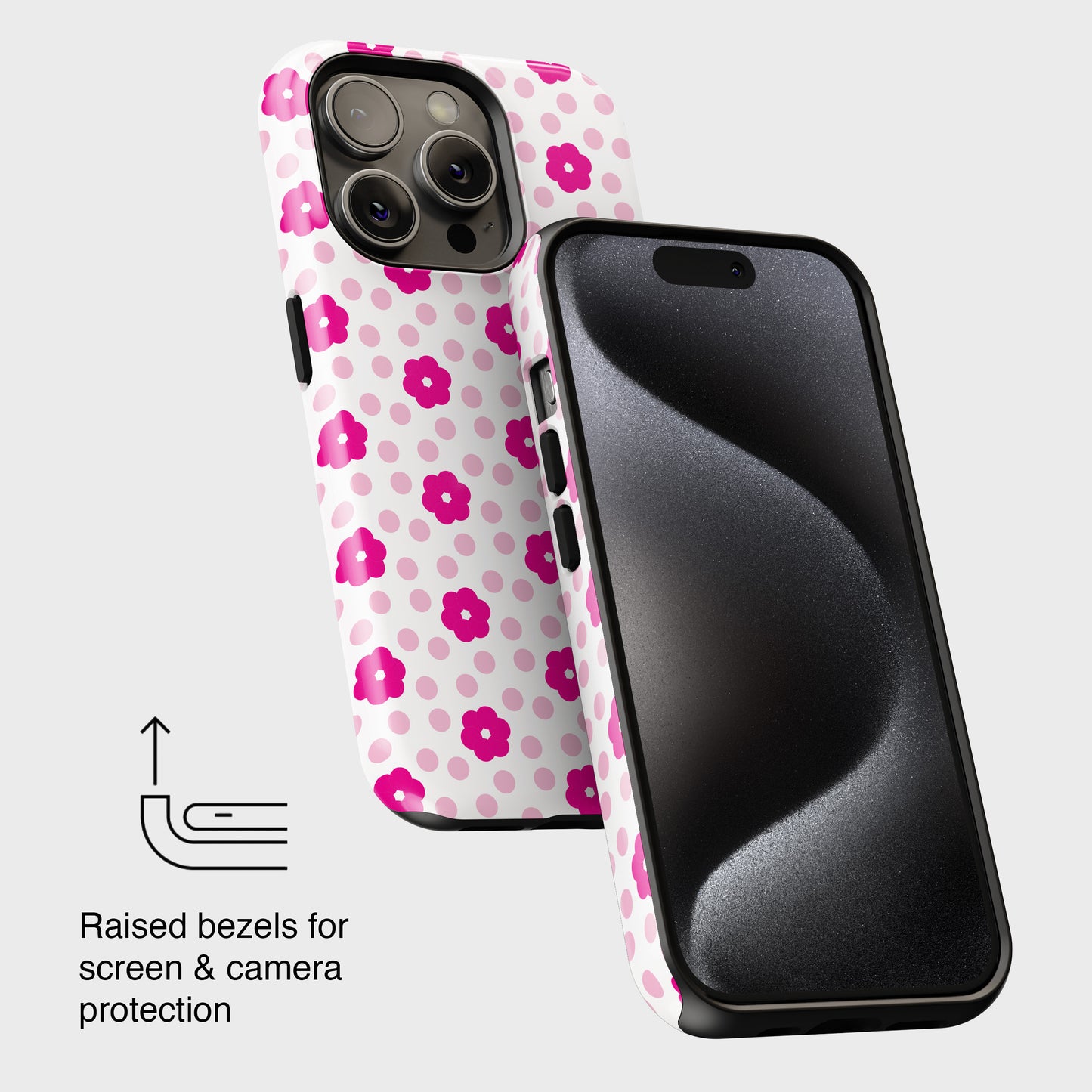 Cute Pink Flower Pattern Design iPhone Case