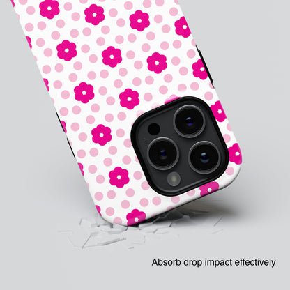 Cute Pink Flower Pattern Design iPhone Case