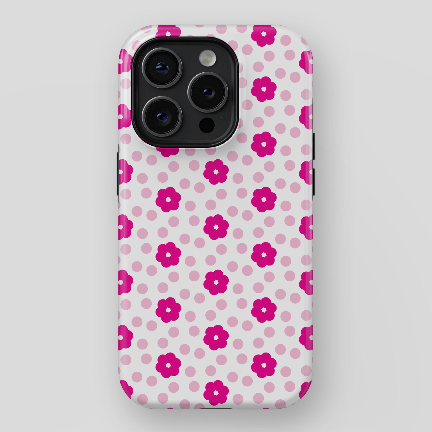 Cute Pink Flower Pattern Design iPhone Case