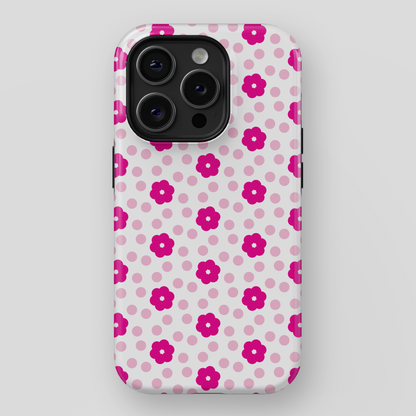 Cute Pink Flower Pattern Design iPhone Case