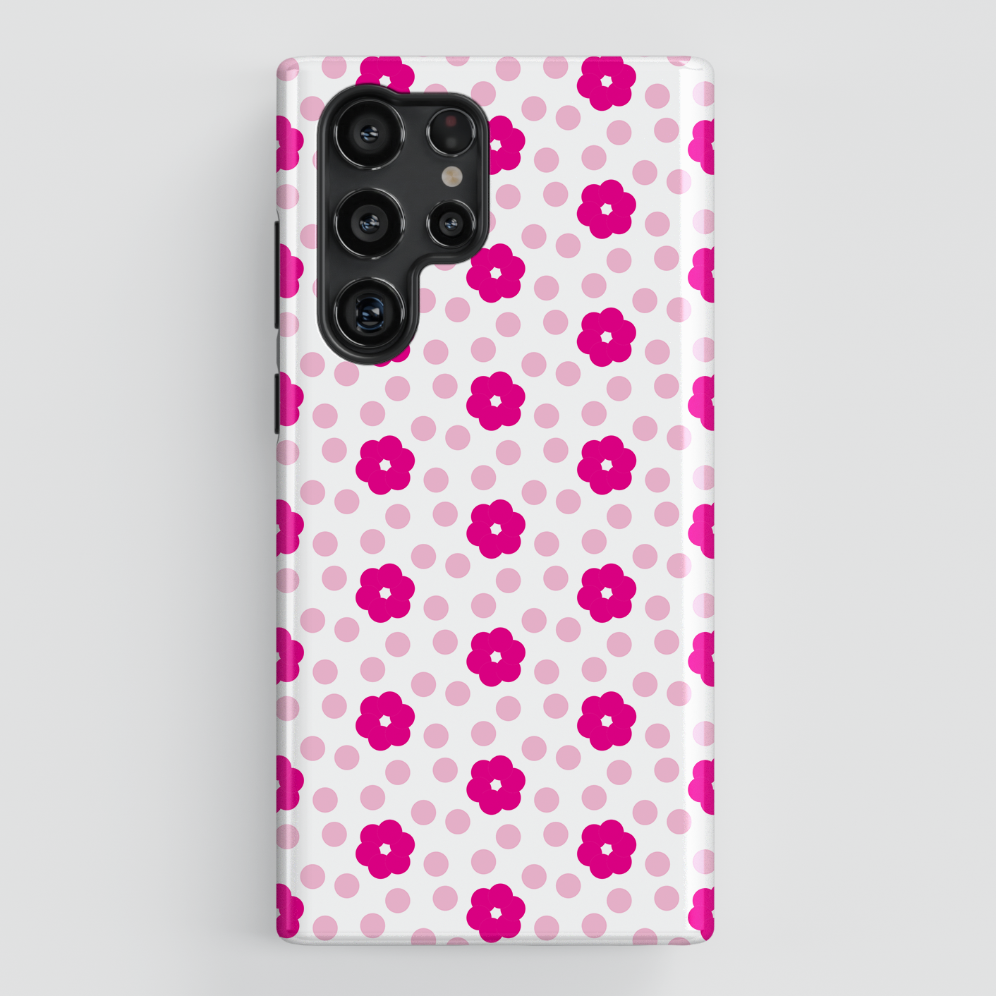 Cute Pink Flower Pattern Design Samsung Phone Case