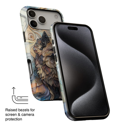 German Shepherd Stained Glass Design iPhone Case