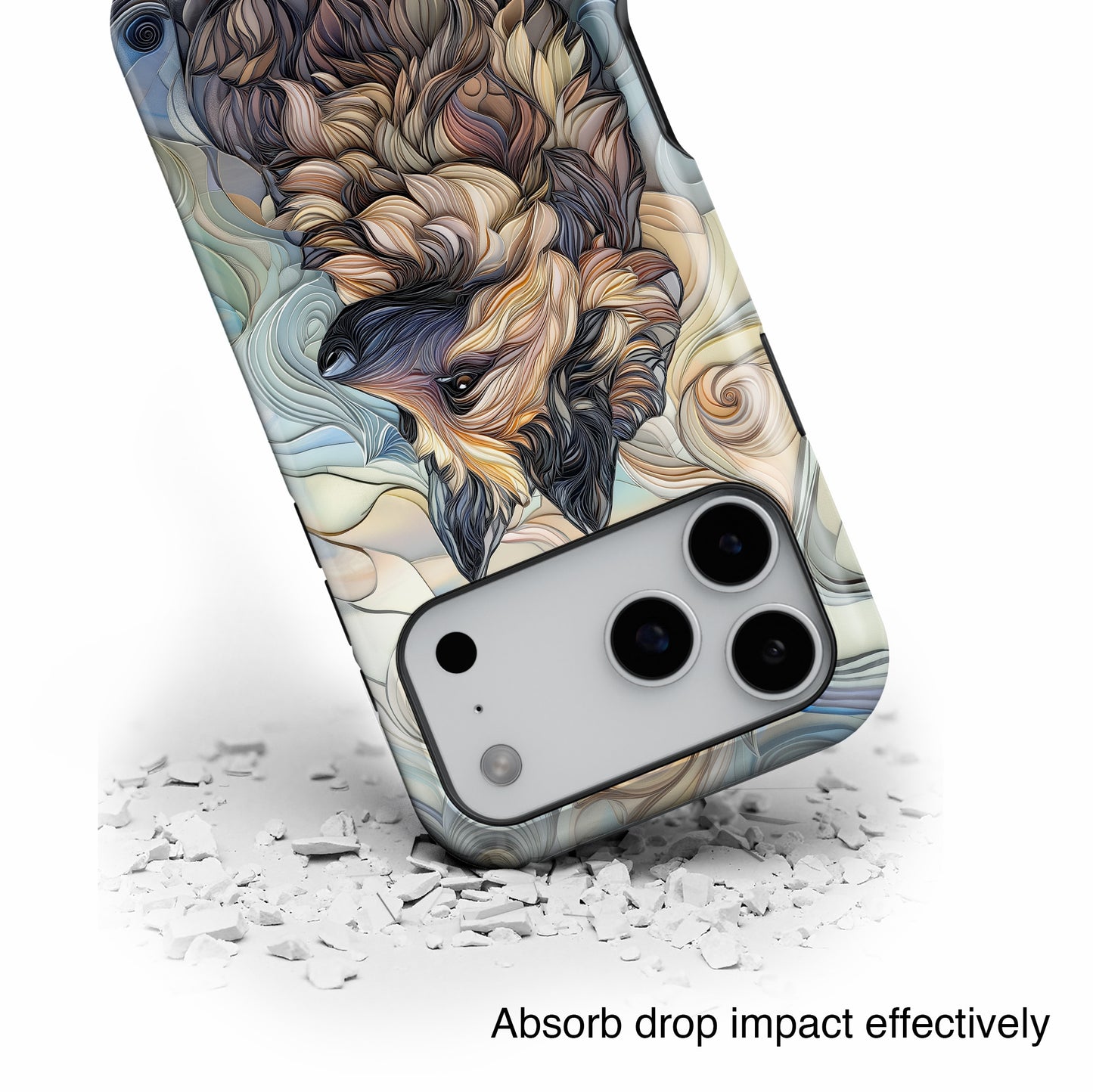 German Shepherd Stained Glass Design iPhone Case