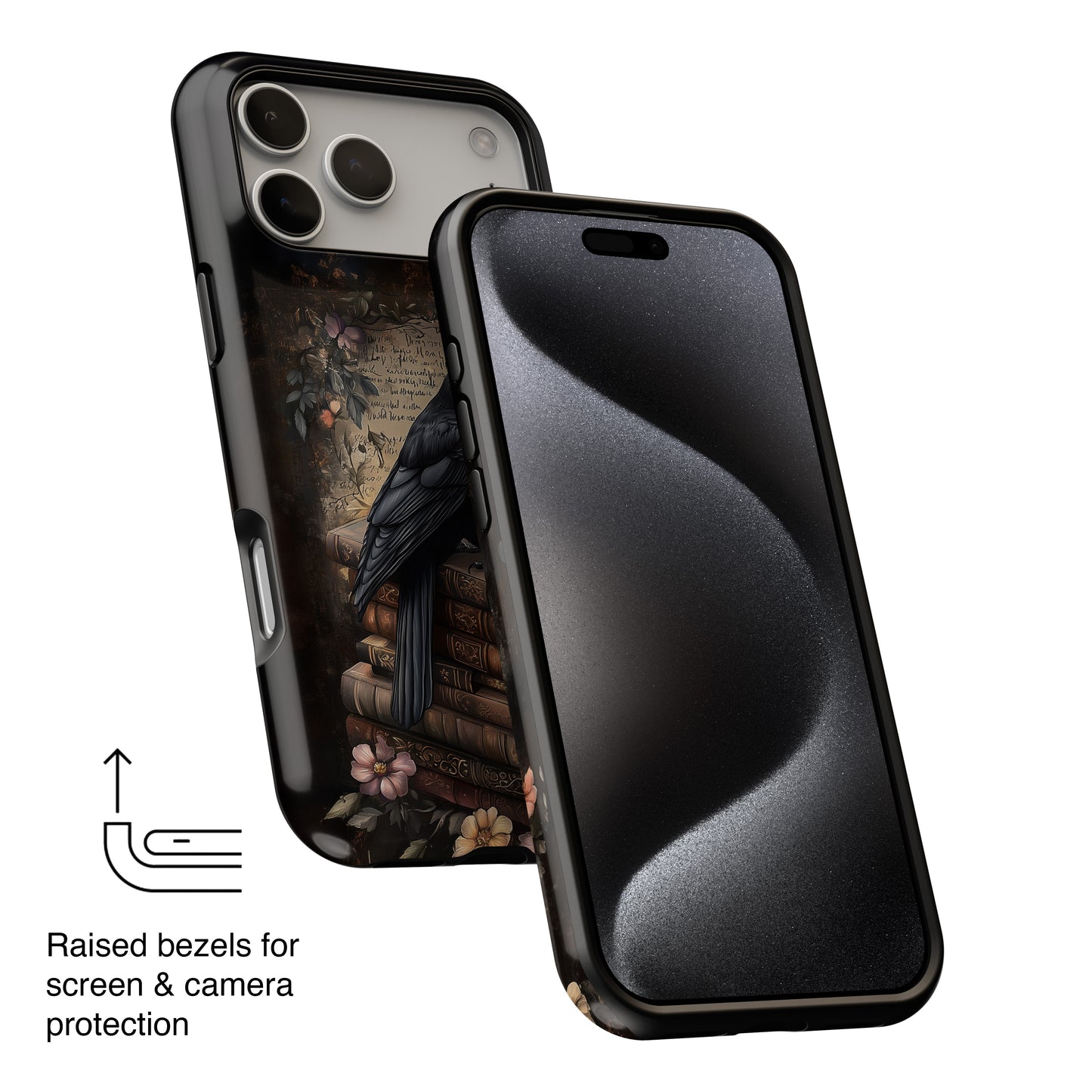 Gothic Book Raven Dark Fantasy Design iPhone Case