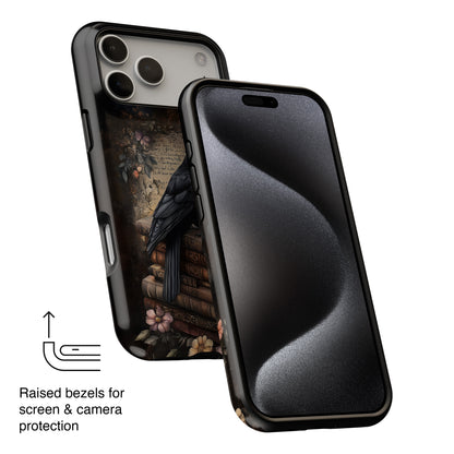 Gothic Book Raven Dark Fantasy Design iPhone Case
