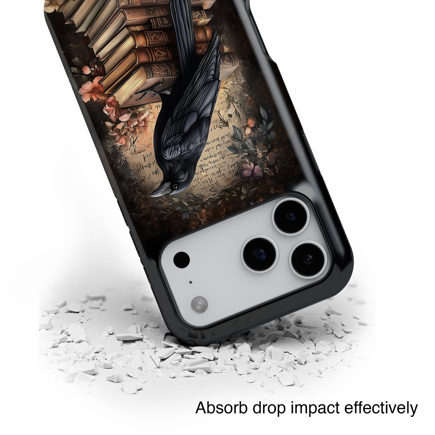 Gothic Book Raven Dark Fantasy Design iPhone Case