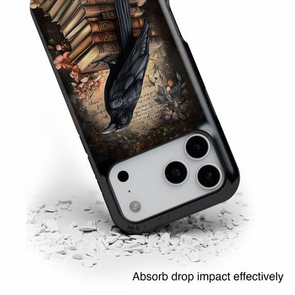 Gothic Book Raven Dark Fantasy Design iPhone Case