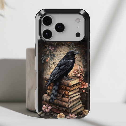 Gothic Book Raven Dark Fantasy Design iPhone Case