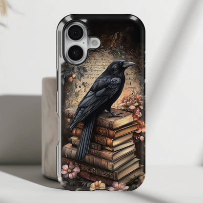 Gothic Book Raven Dark Fantasy Design iPhone Case