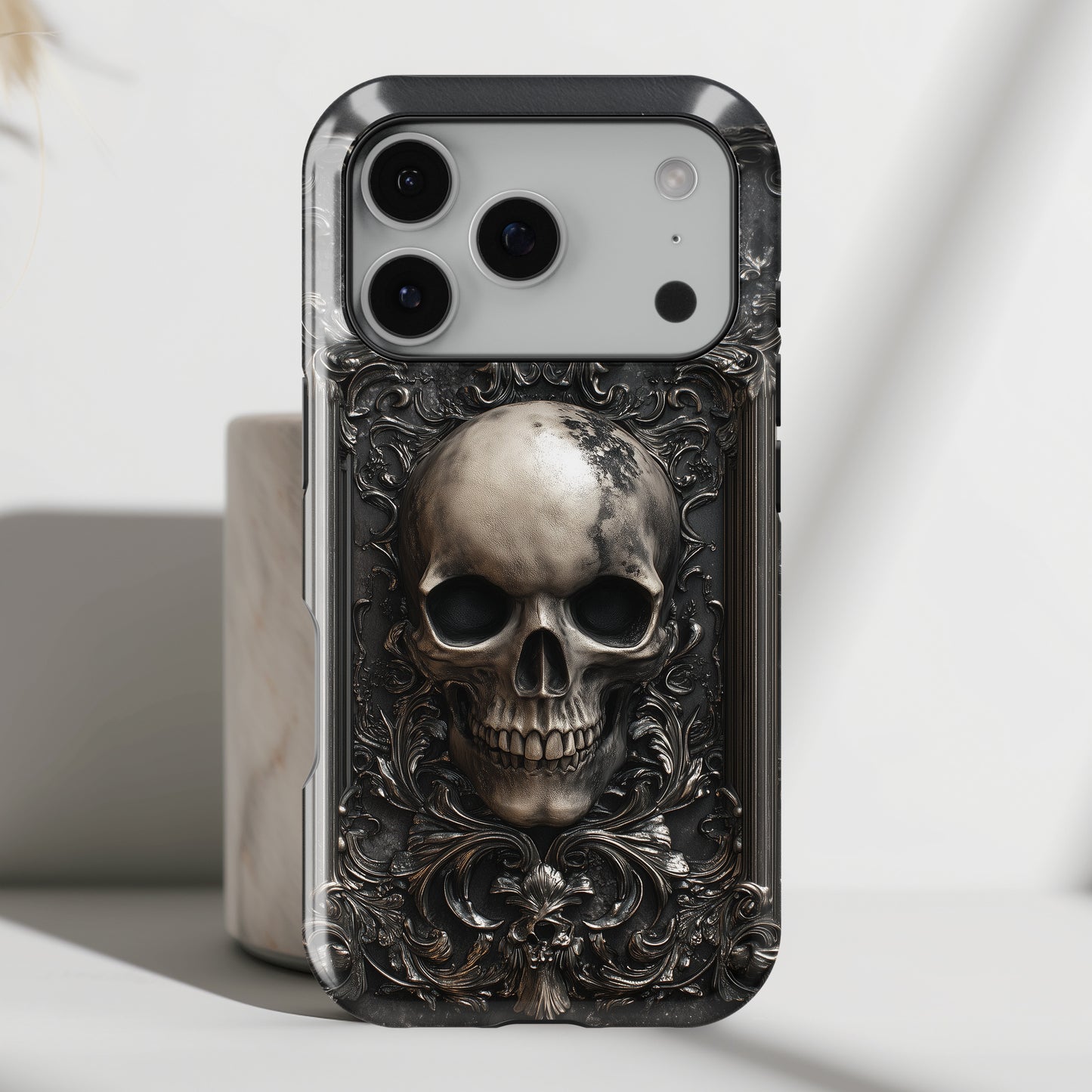 Gothic Skull Metalwork Design iPhone Case