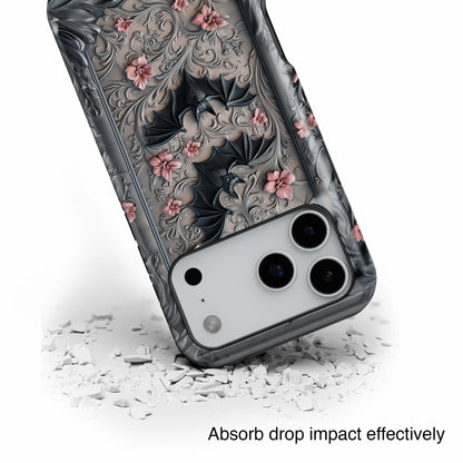 Gothic Victorian Style Bats Design iPhone Case