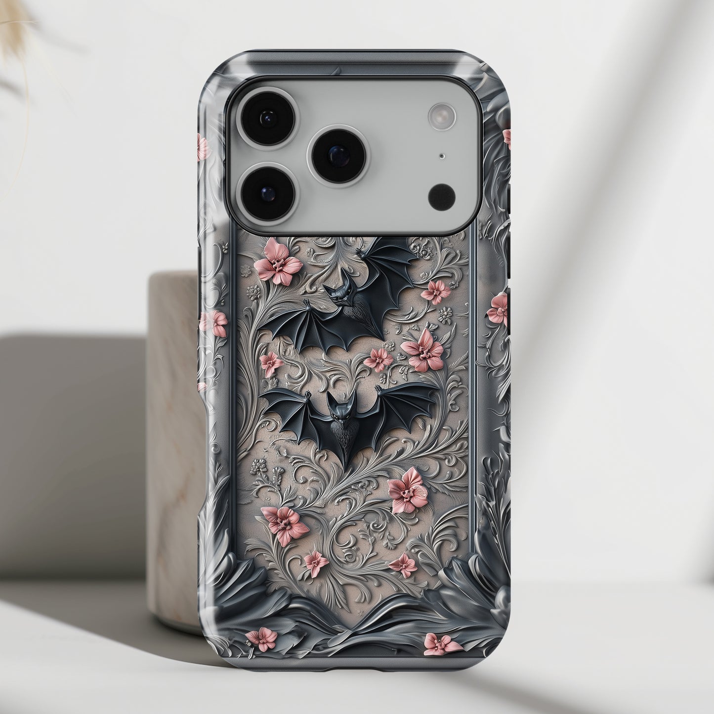 Gothic Victorian Style Bats Design iPhone Case