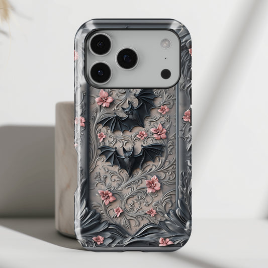 Gothic Victorian Style Bats Design iPhone Case