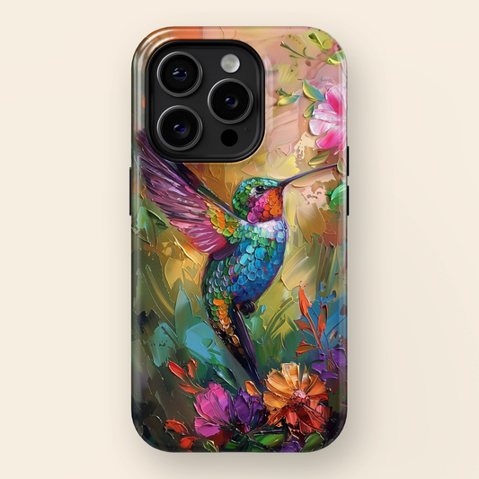 Hummingbird Oil Painting Design iPhone Case