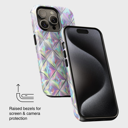 Iridescent Diamond Pattern Design iPhone Case