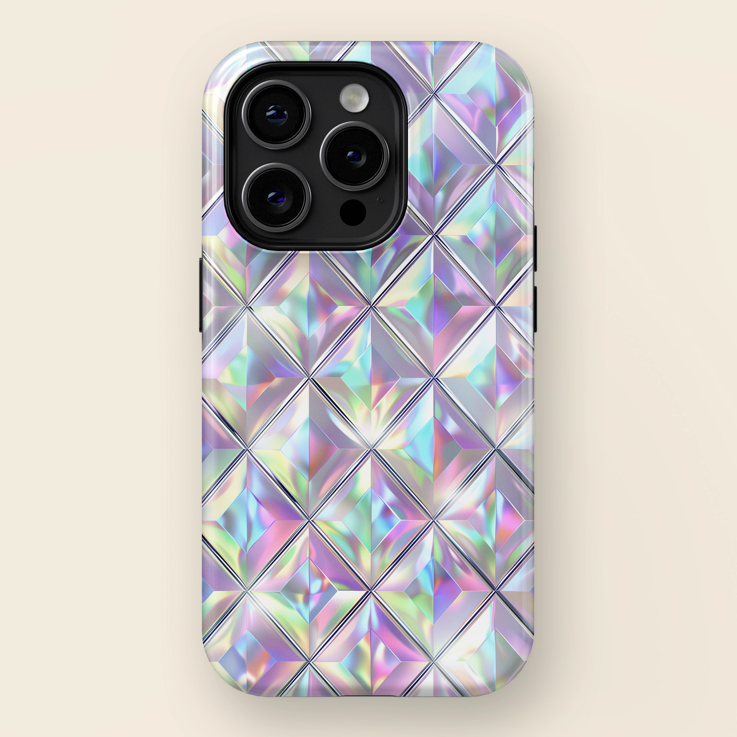 Iridescent Diamond Pattern Design iPhone Case