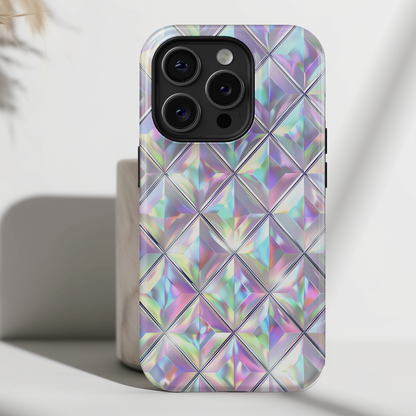 Iridescent Diamond Pattern Design iPhone Case