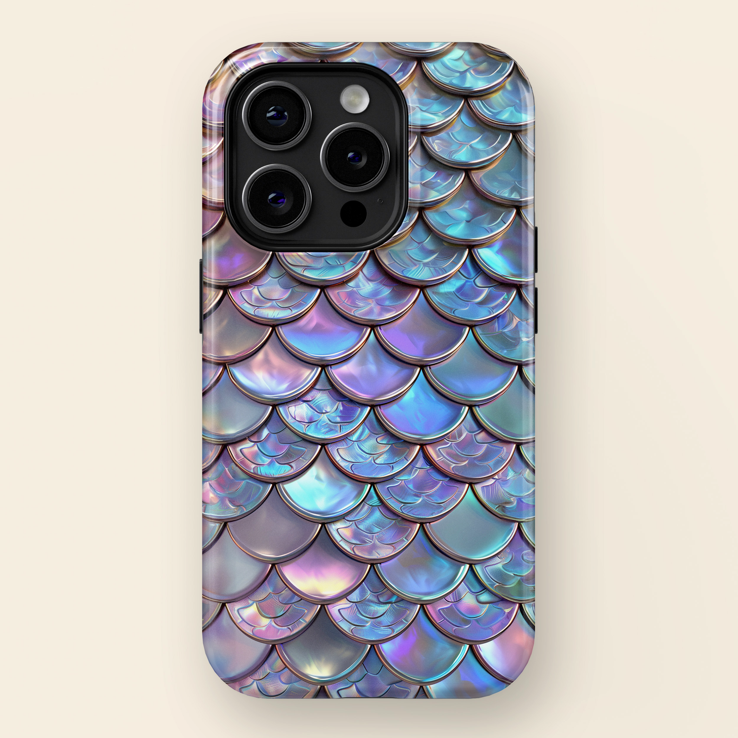 Iridescent Mermaid Scale Pattern Design iPhone Case