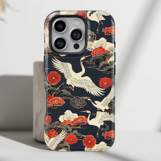 Japanese Crane Design iPhone Case