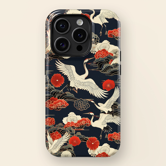 Japanese Crane Design iPhone Case