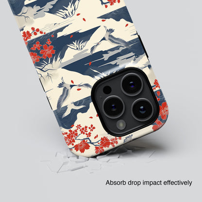 Crane Mountain Japanese Art Landscape Design iPhone Case