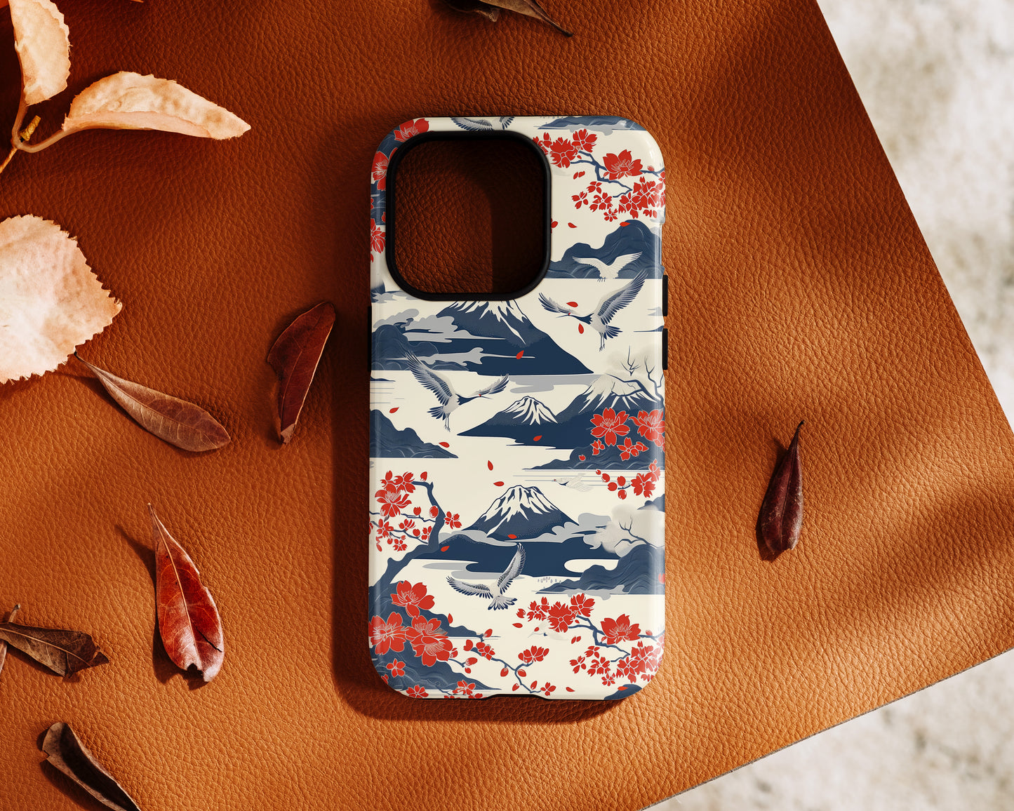 Crane Mountain Japanese Art Landscape Design iPhone Case