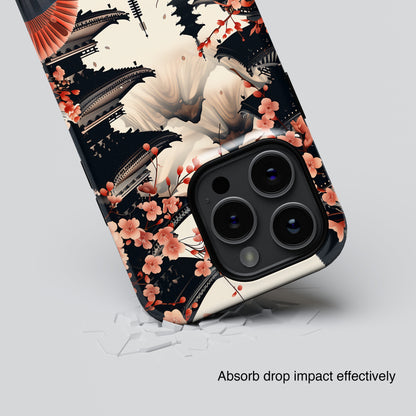 Sakura Pagoda Japanese Art Design iPhone Case