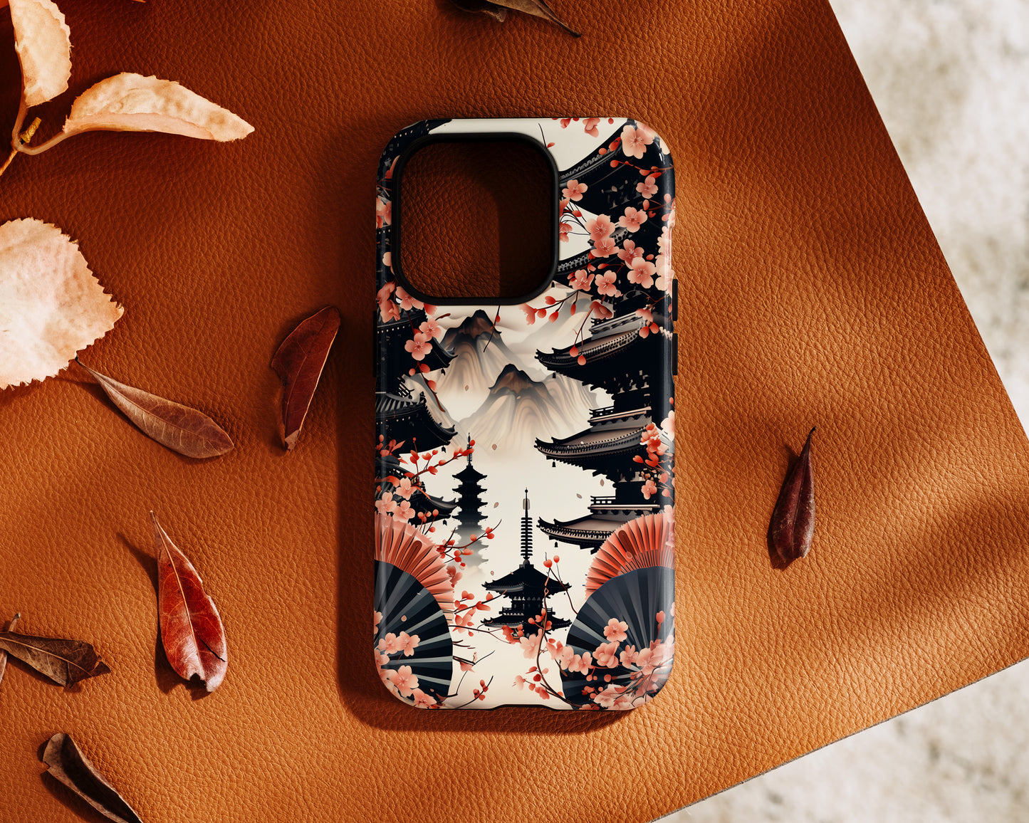 Sakura Pagoda Japanese Art Design iPhone Case