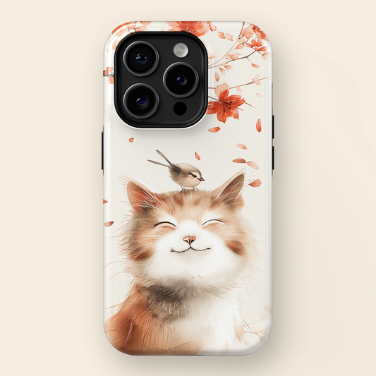 Cute Joyful Cat Portrait Watercolour Design iPhone Case