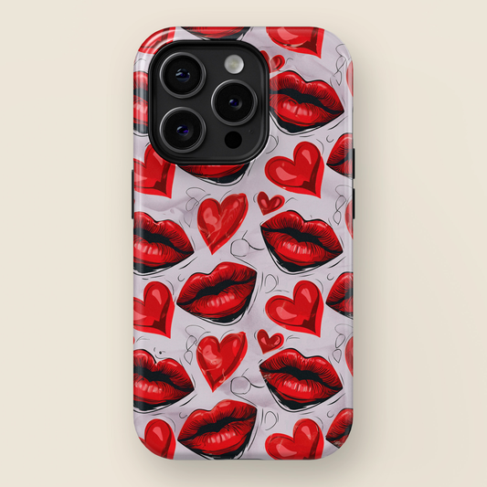 Red Lips Pattern Design iPhone Case