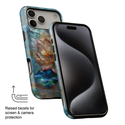 Lotus Flower Stained Glass Design iPhone Case