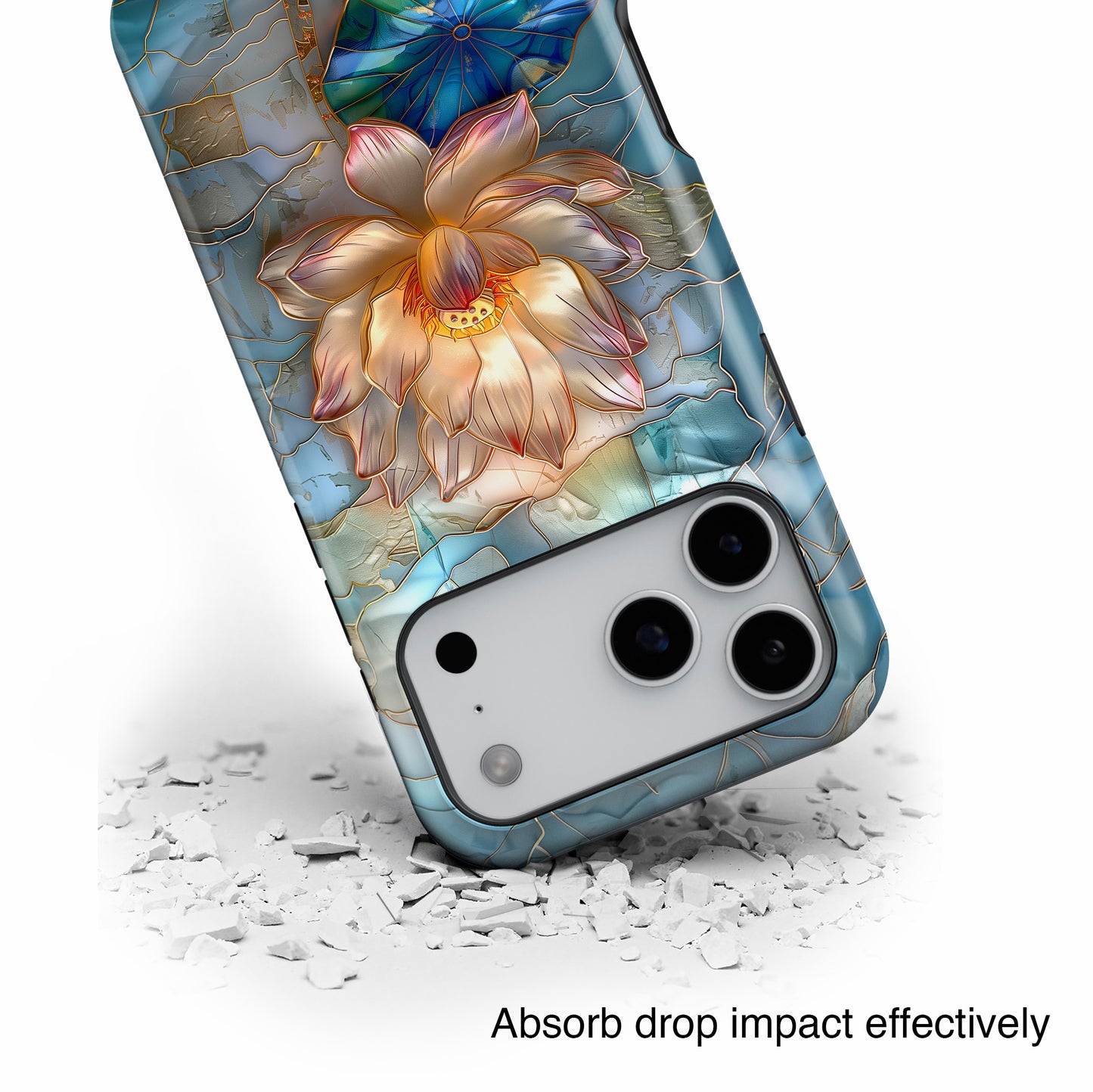 Lotus Flower Stained Glass Design iPhone Case