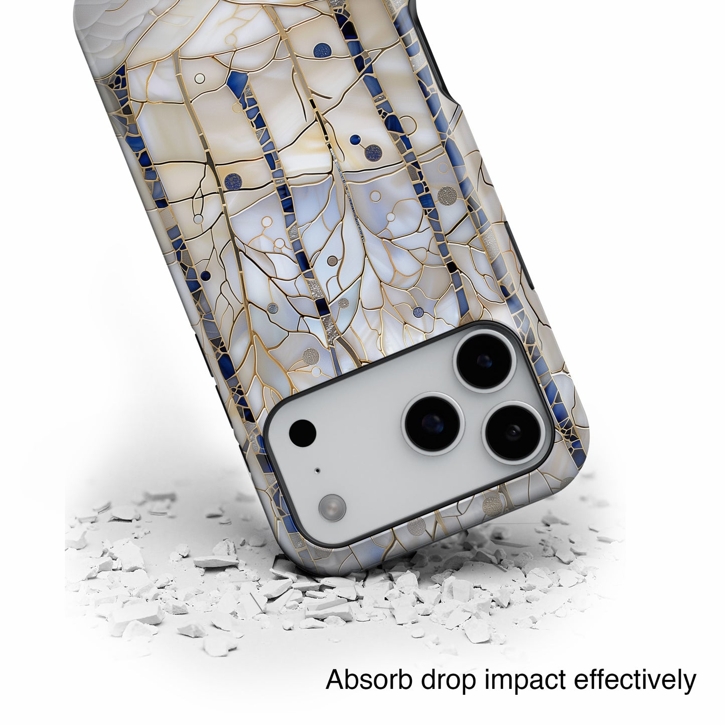 Magical Winter Forest Stained Glass Design iPhone Case