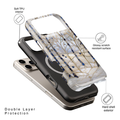 Magical Winter Forest Stained Glass Design iPhone Case