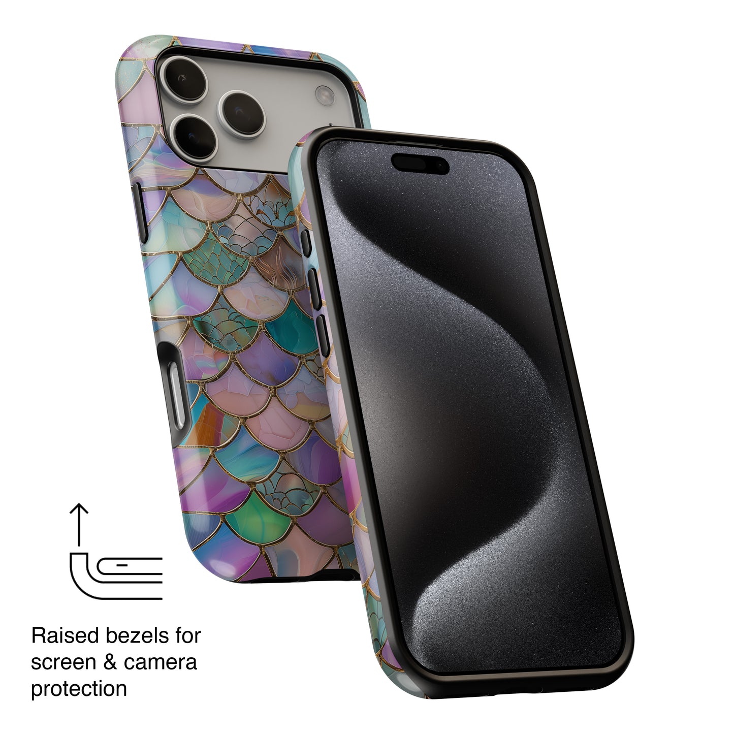 Mermaid Scale Mosaic Stained Glass Design iPhone Case