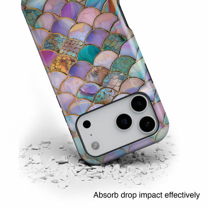Mermaid Scale Mosaic Stained Glass Design iPhone Case