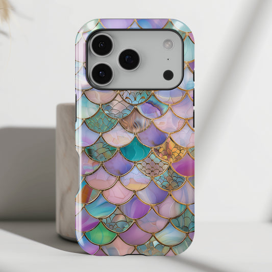 Mermaid Scale Mosaic Stained Glass Design iPhone Case