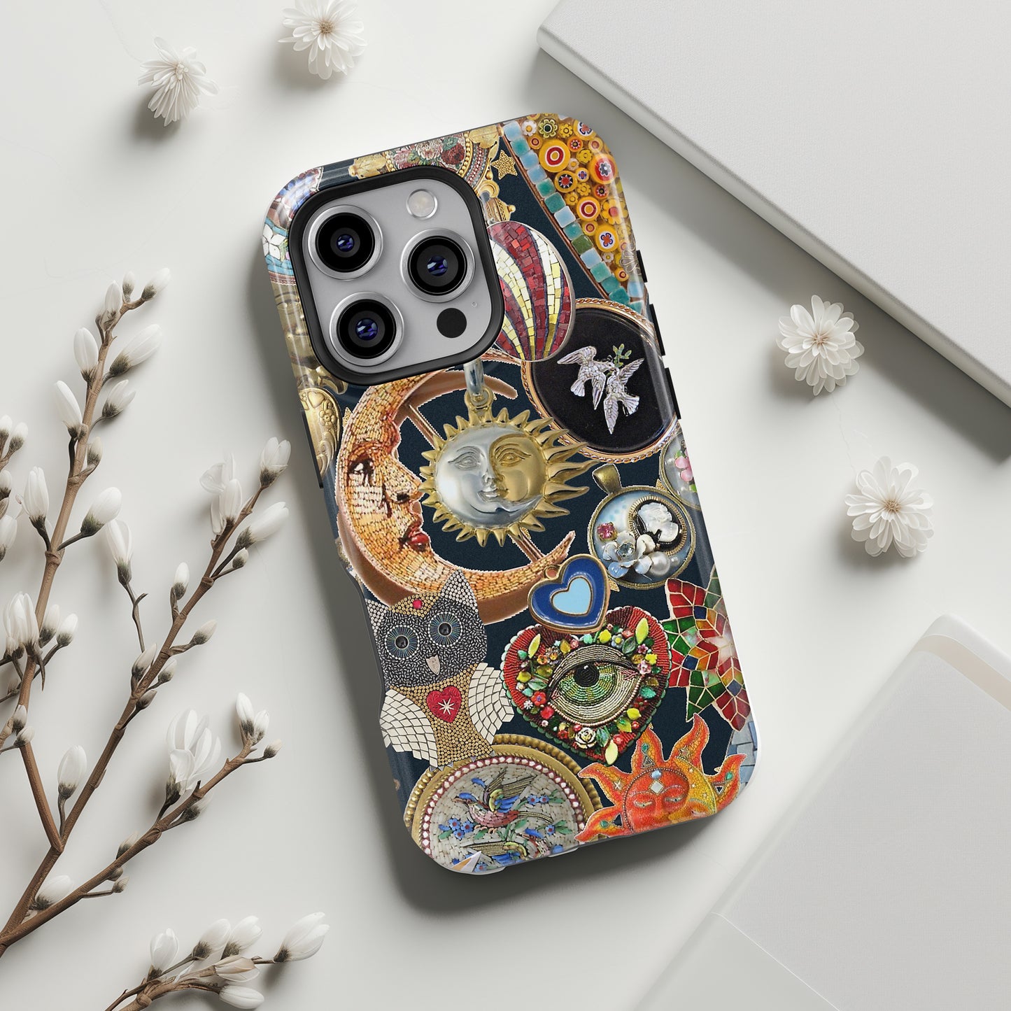 Mosaic Charm Vintage Collage Design iPhone Case