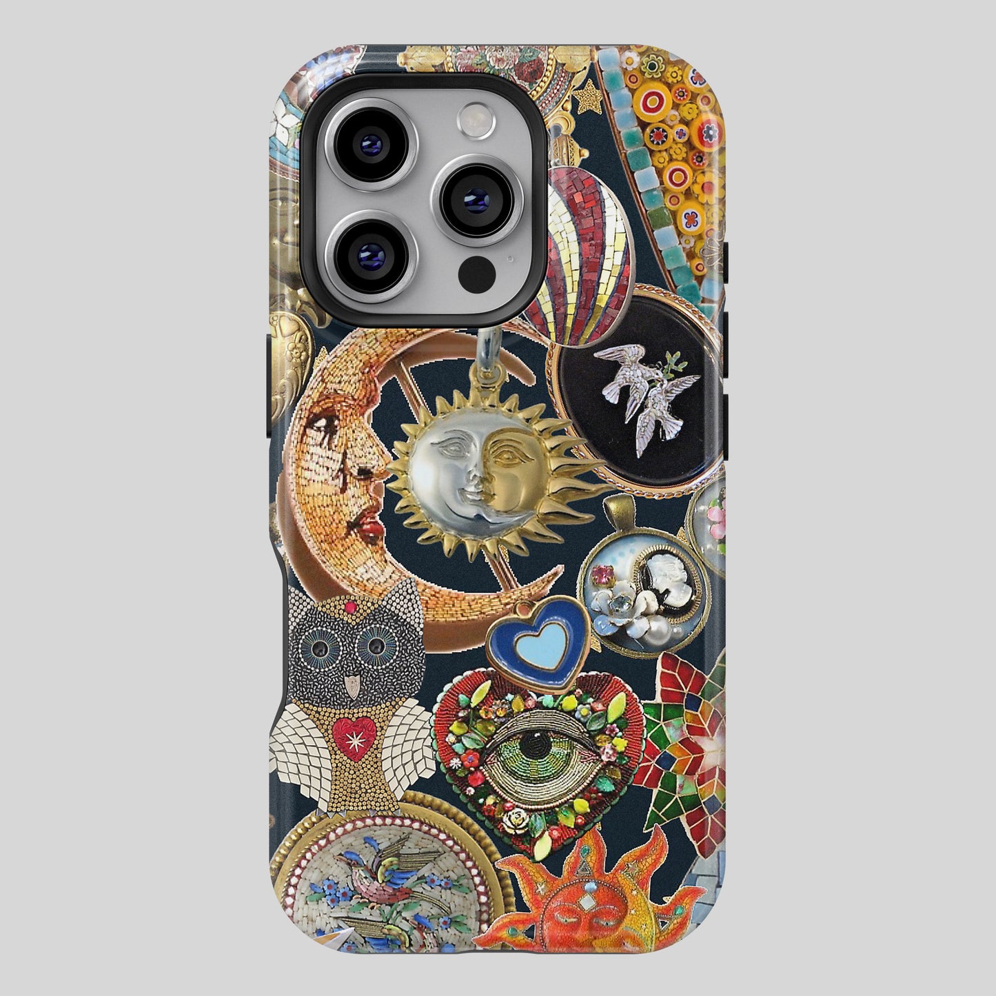 Mosaic Charm Vintage Collage Design iPhone Case