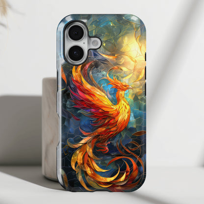 Mythical Phoenix Stained Glass Design iPhone Case