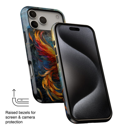 Mythical Phoenix Stained Glass Design iPhone Case