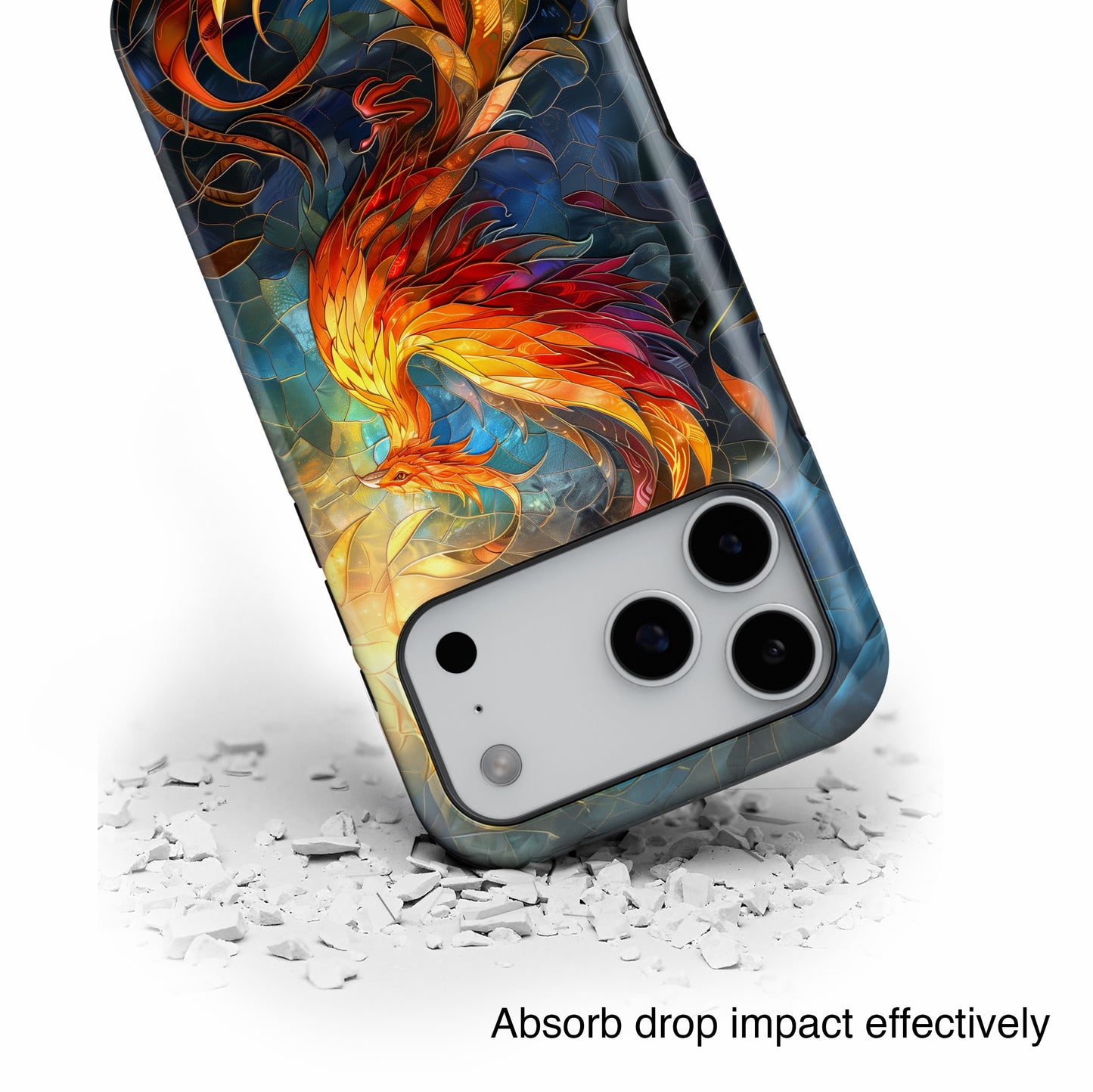 Mythical Phoenix Stained Glass Design iPhone Case