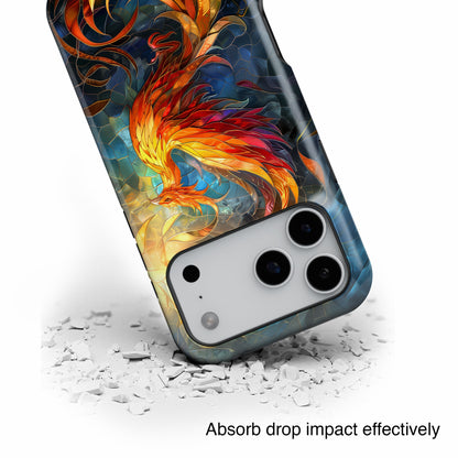 Mythical Phoenix Stained Glass Design iPhone Case